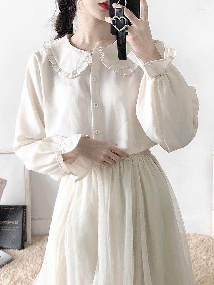 Women' Blouses White Button Up Shirt Women Lolita Blouse Ladies Doll Collar Long Sleeve Japanese Soft Girl Loose Jk Autumn Chemise Femme, Beige
Women' Blouses White Button Up Shirt Women Lolita Blouse Ladies Doll Collar Long Sleeve Japanese Soft Girl Loose Jk Autumn Chemise Femme, Beige