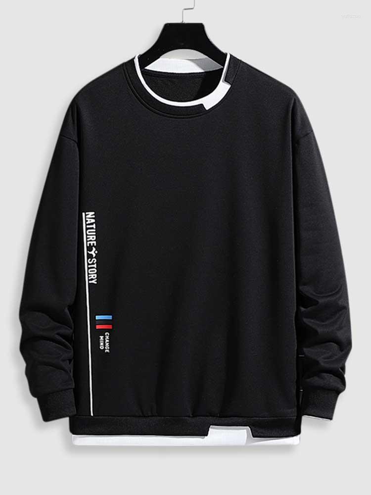 Men' Hoodies ZAFUL Men' Hoodie Letter Sweatshirt Fall Winter O-Neck Streetwear Pullover Irregular Fake Two Piece Outfit Unisex Style, Black
Men' Hoodies ZAFUL Men' Hoodie Letter Sweatshirt Fall Winter O-Neck Streetwear Pullover Irregular Fake Two Piece Outfit Unisex Style, Black
