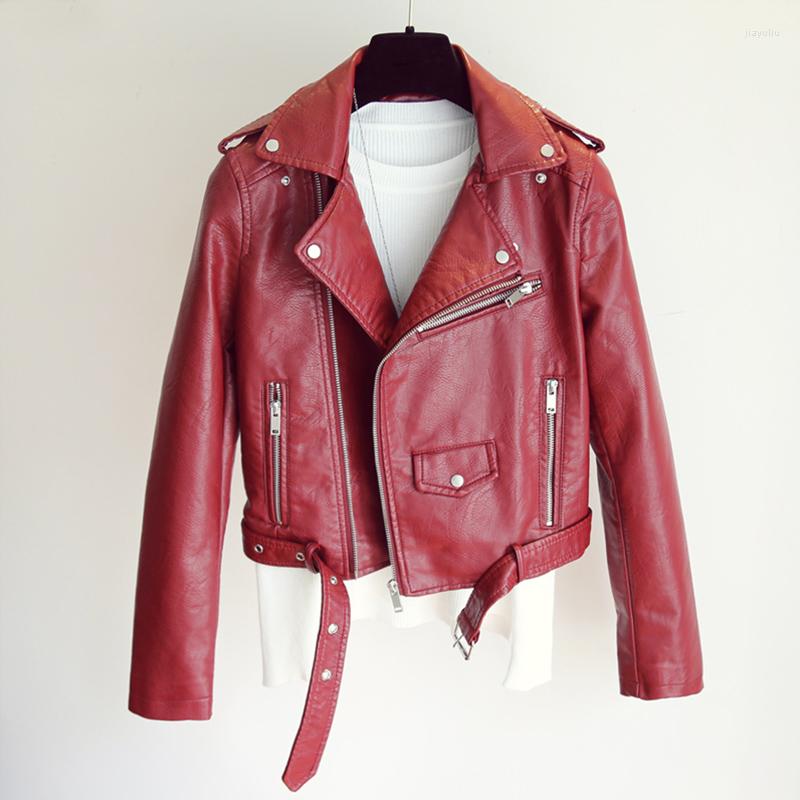Women' Leather Trendy Women Fashion Pu Faux Jacket Bright Color Black Motorcycle Coats Short Biker Jackets Soft Coat Female
Women' Leather Trendy Women Fashion Pu Faux Jacket Bright Color Black Motorcycle Coats Short Biker Jackets Soft Coat Female