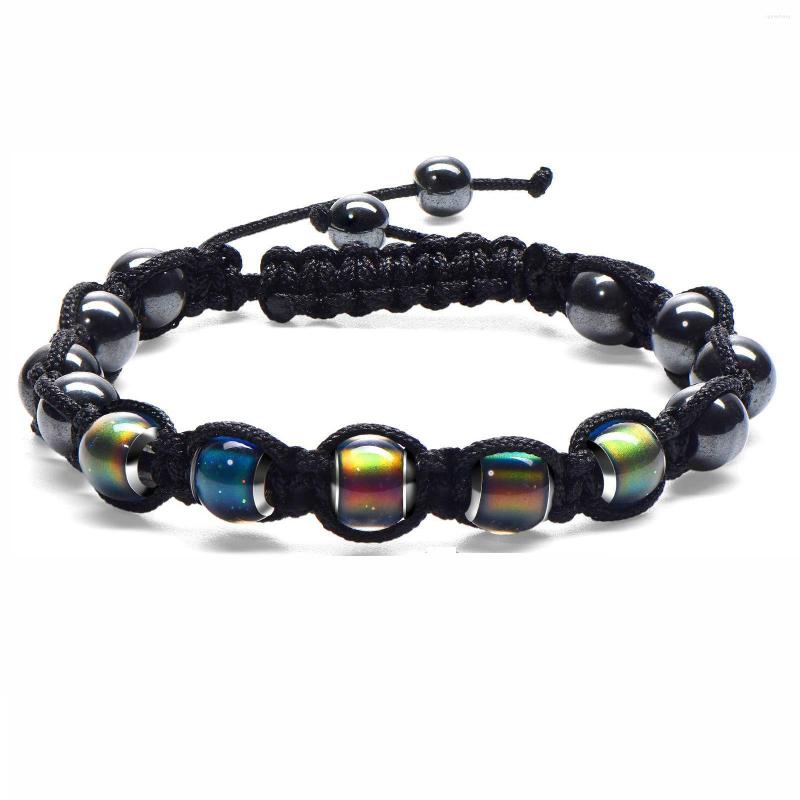 Bangle Drop 2022 Selling Products Fashion Men's Simple Braided Black Magnet Gallstone Moodbead Beaded Thermochromic Bracelet
Bangle Drop 2022 Selling Products Fashion Men's Simple Braided Black Magnet Gallstone Moodbead Beaded Thermochromic Bracelet