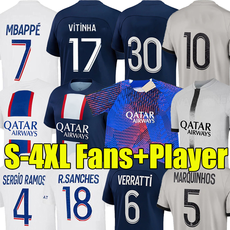 XXXL 4XL 22/23 HAKIMI RAMOS soccer jerseys PSGS maillot de foot 2022 2023 MBAPPE SANCHES shirt men kids kit hommes enfants VERRATTI MARQUINHOS KIMPEMBE Icardi di Maria, 22-23 home kit
XXXL 4XL 22/23 HAKIMI RAMOS soccer jerseys PSGS maillot de foot 2022 2023 MBAPPE SANCHES shirt men kids kit hommes enfants VERRATTI MARQUINHOS KIMPEMBE Icardi di Maria, 22-23 home kit