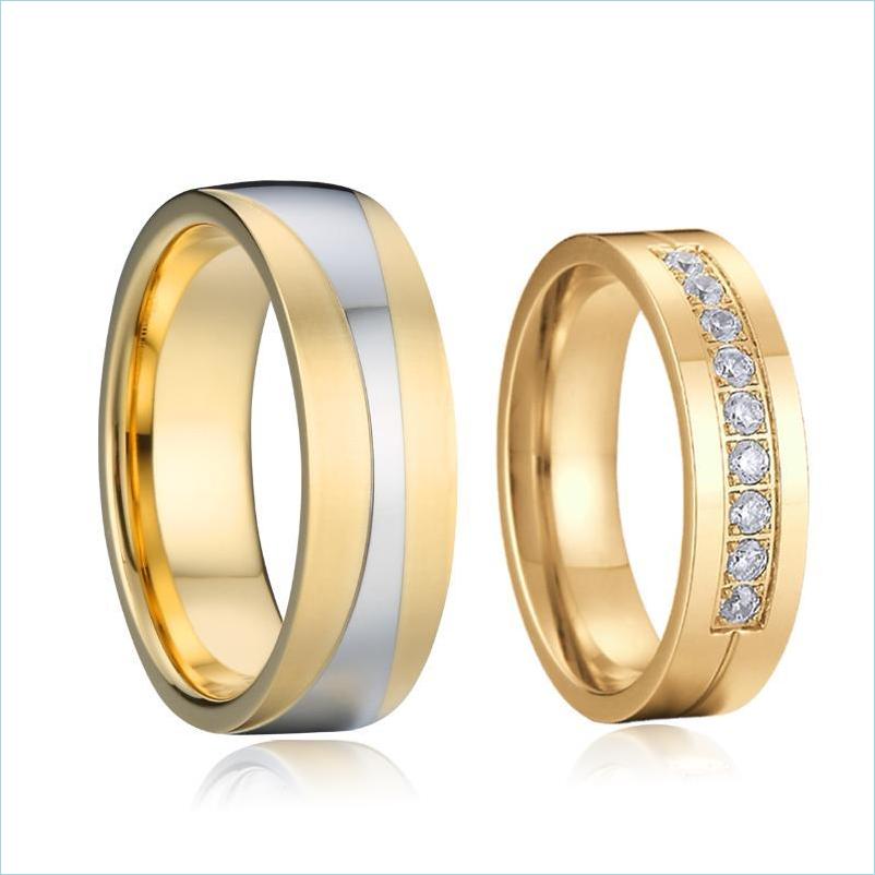 Cluster Rings Cluster Rings Titanium Wedding For Men And Women Alliance 14K Gold Plated Jewelry Stainless Steel Couple Love Forever Dh3Ff
Cluster Rings Cluster Rings Titanium Wedding For Men And Women Alliance 14K Gold Plated Jewelry Stainless Steel Couple Love Forever Dh3Ff