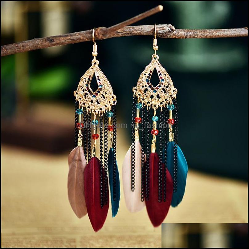 Stud Stud Creative Retro Tassel Feather Earrings Womens Long Oil Drip European And American Bohemian Earings Fashion Jewelry 2021 Dr Dhzar
Stud Stud Creative Retro Tassel Feather Earrings Womens Long Oil Drip European And American Bohemian Earings Fashion Jewelry 2021 Dr Dhzar
