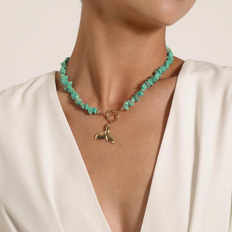 Choker SRCOI Simple Metallic Mermaid Tail Pendant Toggle Clasp Necklace Irregular Freeform Chip Gravel Stone Beads Strand
Choker SRCOI Simple Metallic Mermaid Tail Pendant Toggle Clasp Necklace Irregular Freeform Chip Gravel Stone Beads Strand