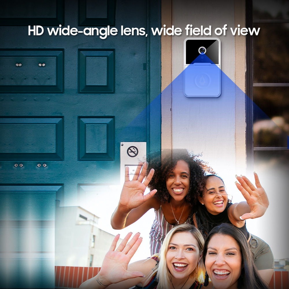 Wireless Video Doorbell Camera WiFi Outdoor HD Camera Security Door Bell Night Vision Intercom Voice Change For Smart Home Monitor Doorbells