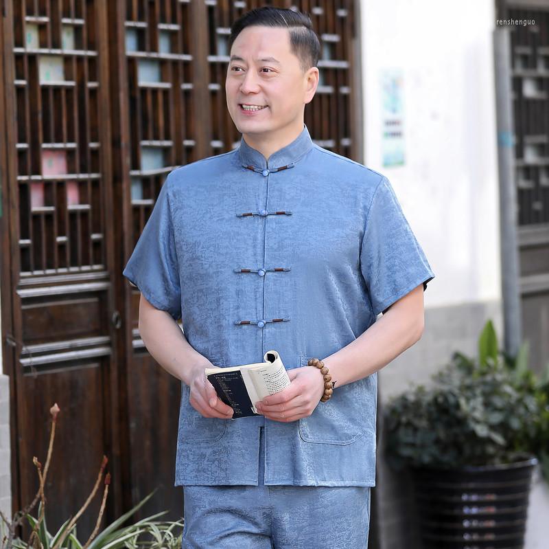 Ethnic Clothing Summer Male Chinese Style Silk Tang Suit Men Short Sleeve Top And Pants Sets Oriental Lounge Costume Streetwear
Ethnic Clothing Summer Male Chinese Style Silk Tang Suit Men Short Sleeve Top And Pants Sets Oriental Lounge Costume Streetwear