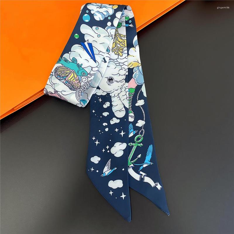 Scarves Fashion Scarf White Clouds Birds 90cm Long Small Woman Decoracion Skinny Hair Headband For Bags Bandeaux
Scarves Fashion Scarf White Clouds Birds 90cm Long Small Woman Decoracion Skinny Hair Headband For Bags Bandeaux