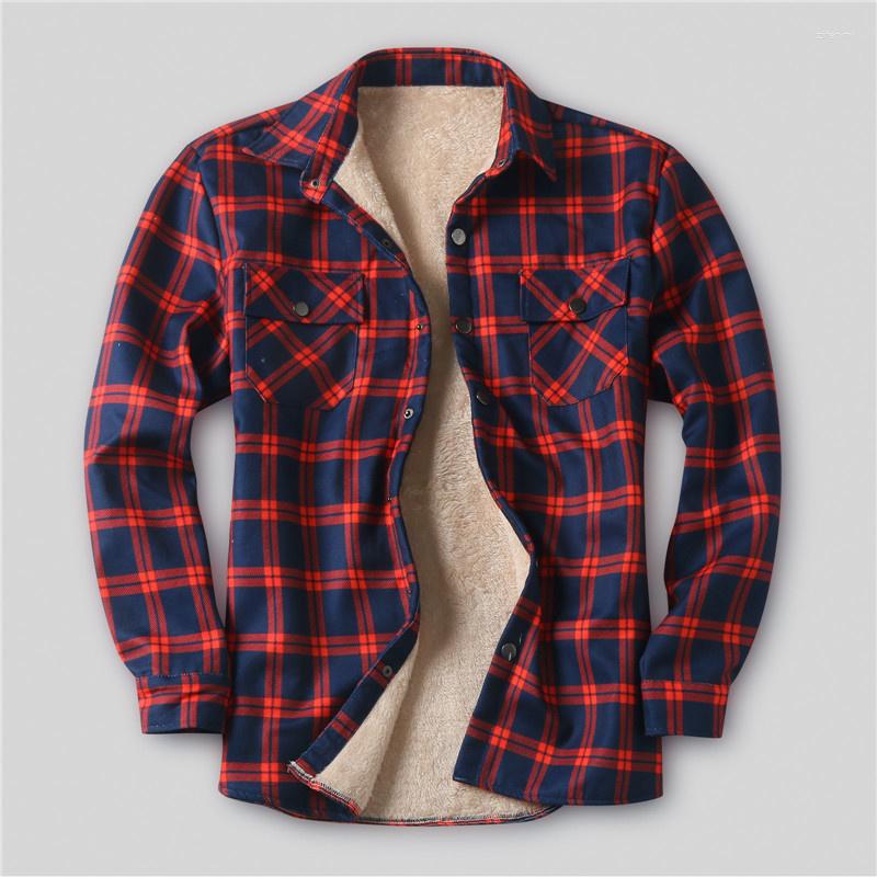 Men's Casual Shirts Winter Mens Plaid Flannel Thick Fleece Jacket Quilted Lined Long Sleeve Red Checkered Shirt For Man Camisas De Hombre, Blackred
Men's Casual Shirts Winter Mens Plaid Flannel Thick Fleece Jacket Quilted Lined Long Sleeve Red Checkered Shirt For Man Camisas De Hombre, Blackred