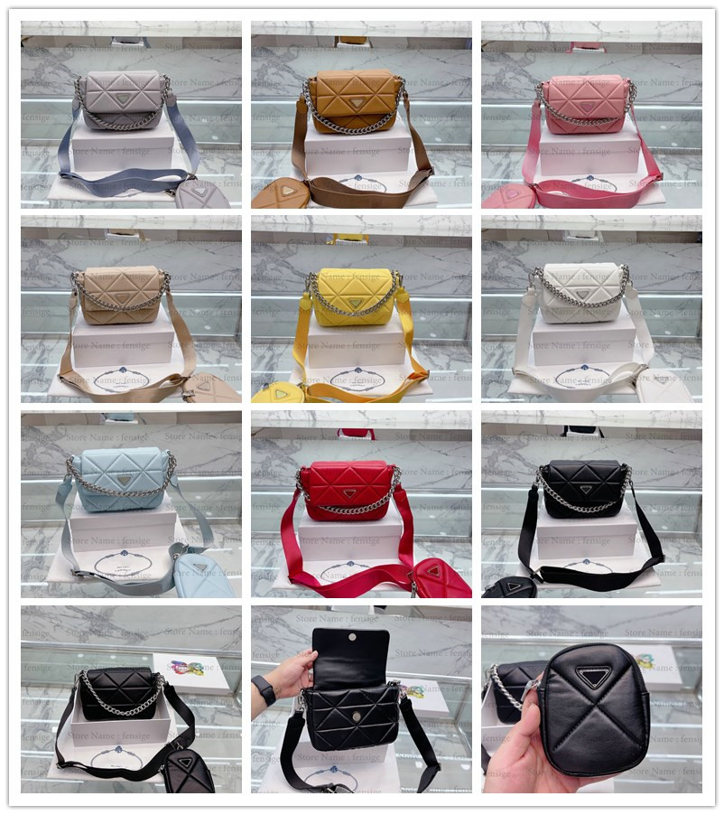 System Nappa Leather Patchwork Black Chain Shoulder Bag Re-Edition Nylon Designer Multi Hobo Bags Luxury Womens Handbags Wallet Clutch Crossbody Composite Purses, #1
System Nappa Leather Patchwork Black Chain Shoulder Bag Re-Edition Nylon Designer Multi Hobo Bags Luxury Womens Handbags Wallet Clutch Crossbody Composite Purses, #1