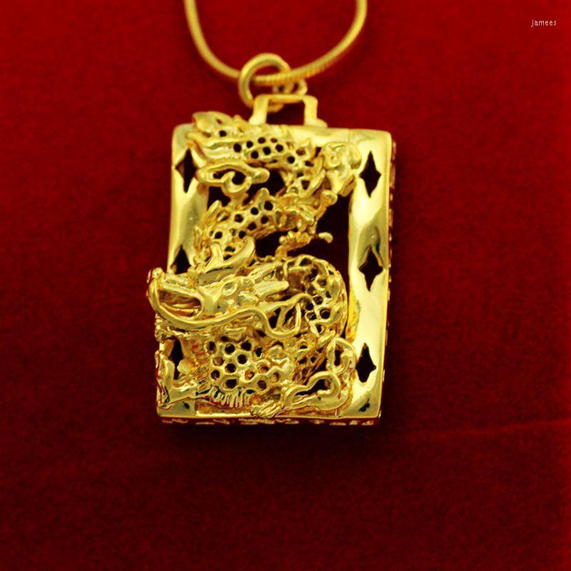 Pendant Necklaces Dragon Patterned Hollow Yellow Gold Filled Mens Chain Necklace Christmas Gift
Pendant Necklaces Dragon Patterned Hollow Yellow Gold Filled Mens Chain Necklace Christmas Gift