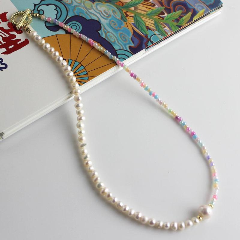 Choker Fashion Korea Freshwater Pearl Necklace Jewelry Collares Necklaces Rainbow Beads Chain Golden Latch Handmade Girl Gift
Choker Fashion Korea Freshwater Pearl Necklace Jewelry Collares Necklaces Rainbow Beads Chain Golden Latch Handmade Girl Gift