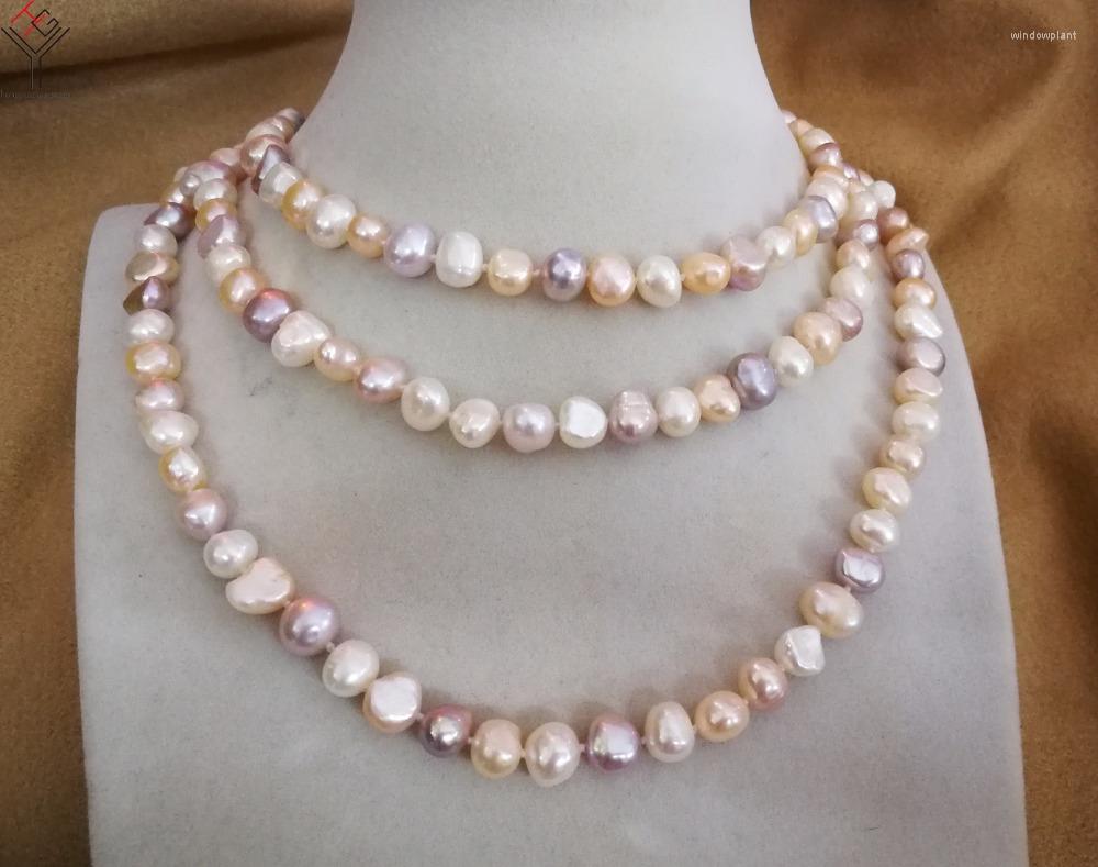 Choker Women Jewelry 9mm Pearl 120cm 46'' Necklace Bright White Pink Purple Baroque Flat Handmade Real Natural Freshwater
Choker Women Jewelry 9mm Pearl 120cm 46'' Necklace Bright White Pink Purple Baroque Flat Handmade Real Natural Freshwater