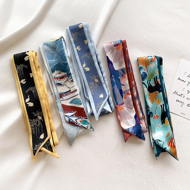 Scarves Refreshing Literary Small Silk Scarf Female Hair Band Slender Long Strip Streamer Tied Bag Belt Decorative Gift
Scarves Refreshing Literary Small Silk Scarf Female Hair Band Slender Long Strip Streamer Tied Bag Belt Decorative Gift