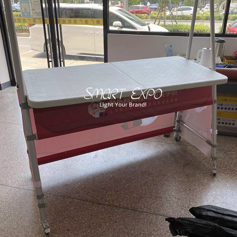 Event Sampling Counter Advertising Display Table with Custom Graphic Printing for Promoting Products Business Brand