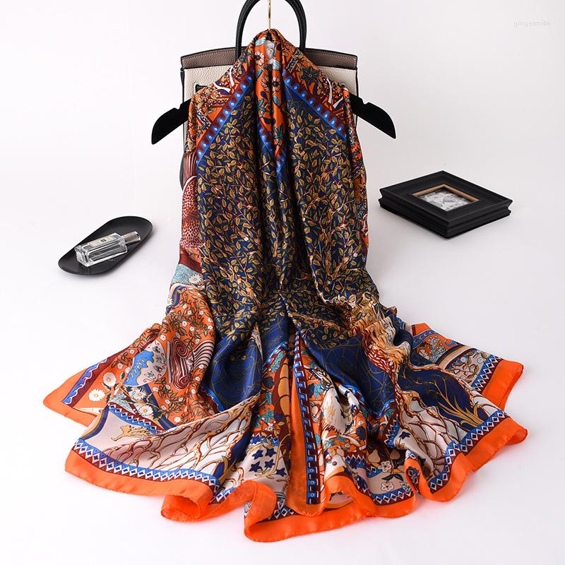Scarves 2022 Silk Shawls 180 90cm Women's Headscarf Stoles Hijab Bag Female Scarf Echarpe Foulard Wraps Beach Outdoor
Scarves 2022 Silk Shawls 180 90cm Women's Headscarf Stoles Hijab Bag Female Scarf Echarpe Foulard Wraps Beach Outdoor