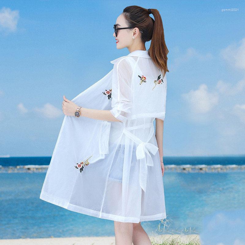 Women' Trench Coats 2022 Summer Sun Protection Clothing Women' Jacket Long Korean Loose Embroidered Windbreaker Shirt Female Thin Coat, White
Women' Trench Coats 2022 Summer Sun Protection Clothing Women' Jacket Long Korean Loose Embroidered Windbreaker Shirt Female Thin Coat, White