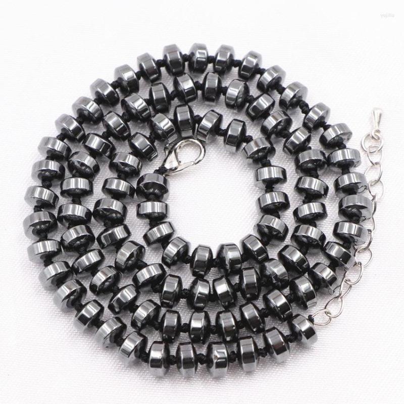 Choker Natural Hematite Stone Beads Necklace Statement Women Men 4x6mm Wheel Necklaces Collars Decoration Chain Jewelry 18" A834
Choker Natural Hematite Stone Beads Necklace Statement Women Men 4x6mm Wheel Necklaces Collars Decoration Chain Jewelry 18" A834