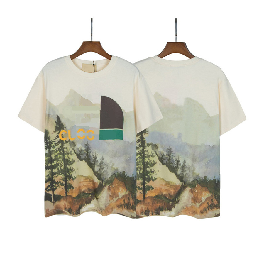 Designer mens and womens t shirt cotton round neck fashion letters short-sleeved spring and summer Classic pattern of mountain forest ands water painting
Designer mens and womens t shirt cotton round neck fashion letters short-sleeved spring and summer Classic pattern of mountain forest ands water painting