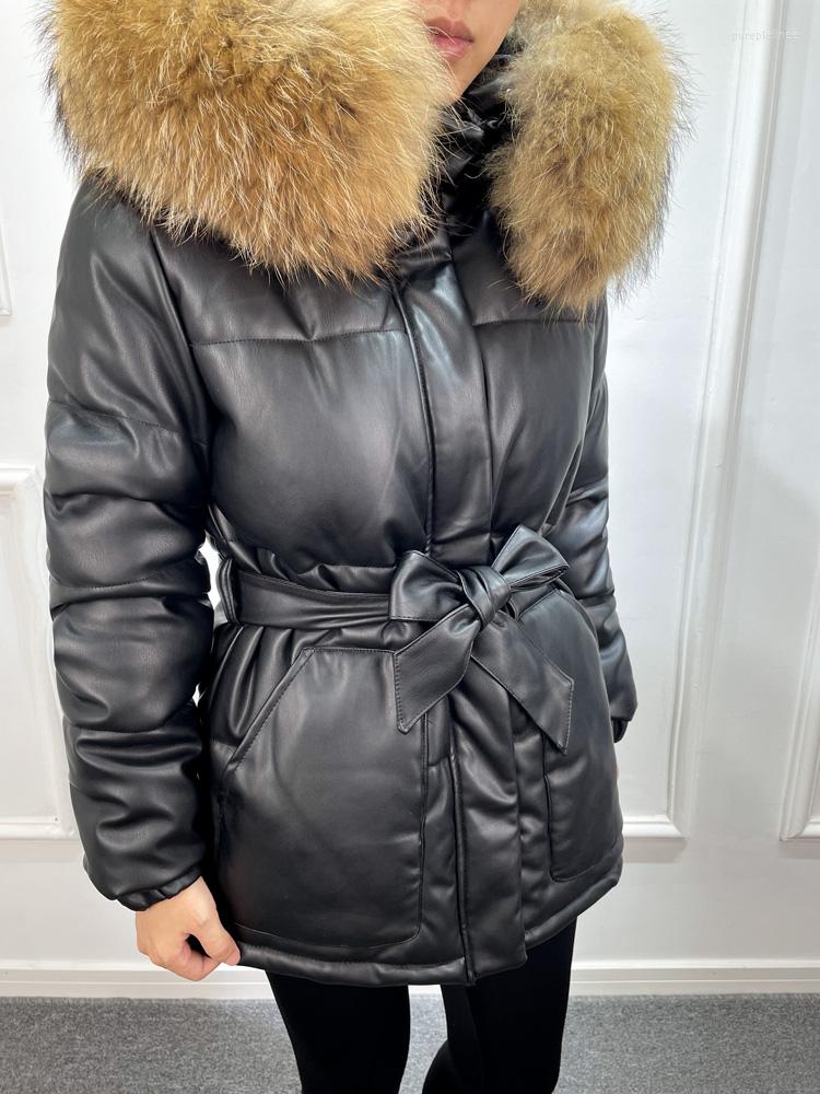 Women' Leather Lagabogy 2022 Winter Women Pu Jacket Large Real Fur Hooded Warm Waterproof Coat Outwear Female Short Slim Belt Parkas, Without fur
Women' Leather Lagabogy 2022 Winter Women Pu Jacket Large Real Fur Hooded Warm Waterproof Coat Outwear Female Short Slim Belt Parkas, Without fur