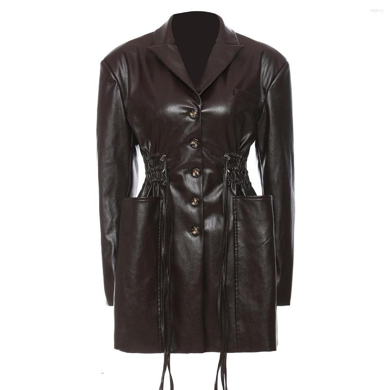 Women' Leather Autumn Winter Women' Large Pocket Artificial Jacket Loose Leisure Mid Length Coat Motorcycle Long, Black
Women' Leather Autumn Winter Women' Large Pocket Artificial Jacket Loose Leisure Mid Length Coat Motorcycle Long, Black