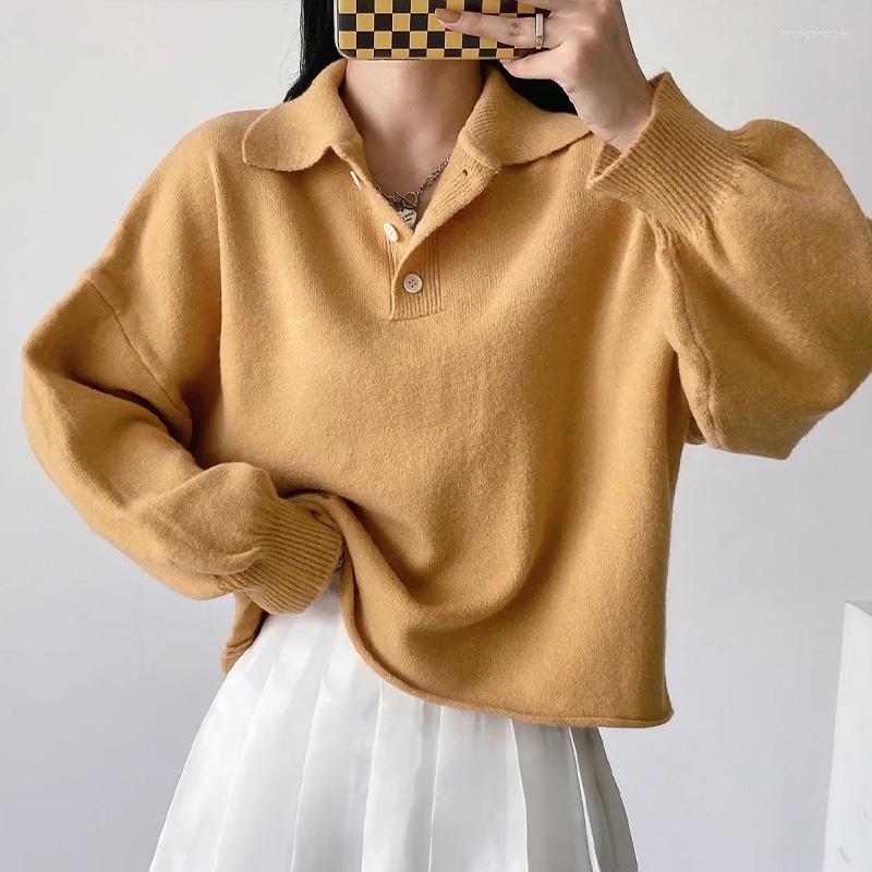 Women's Sweaters Turn Down Collar Knitted Sweater Women Lantern Sleeve Loose Pullover Female 2022 Autumn Winter Streetwear Casual Lady, Beige
Women's Sweaters Turn Down Collar Knitted Sweater Women Lantern Sleeve Loose Pullover Female 2022 Autumn Winter Streetwear Casual Lady, Beige