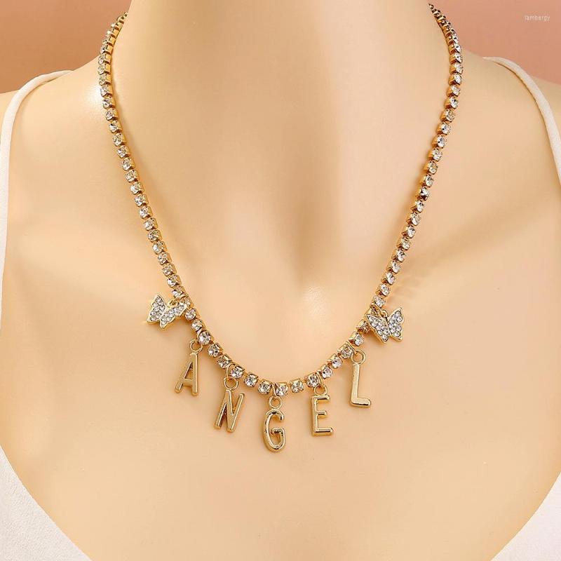 Choker Cute Butterfly Diamond Necklace For Women Fashion Letter Design ANGEL Claw Chain Personality Single-layer Jewelry Charms
Choker Cute Butterfly Diamond Necklace For Women Fashion Letter Design ANGEL Claw Chain Personality Single-layer Jewelry Charms
