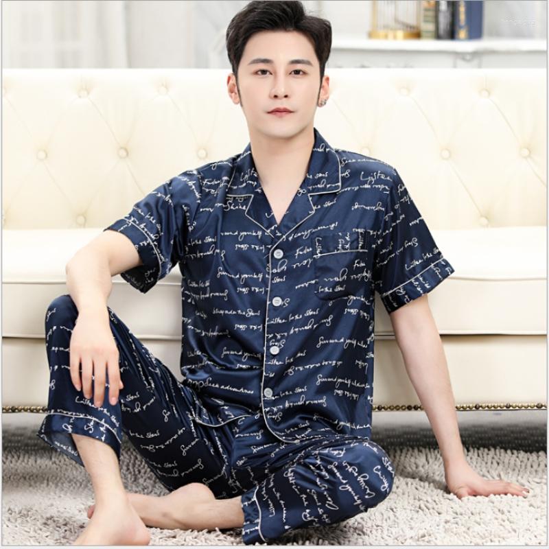 Men's Sleepwear Pyjamas Men Summer Mulberry Silk Short Sleeve Shorts Thin Style True Ice Large Size Men's Home Suit, A7
Men's Sleepwear Pyjamas Men Summer Mulberry Silk Short Sleeve Shorts Thin Style True Ice Large Size Men's Home Suit, A7
