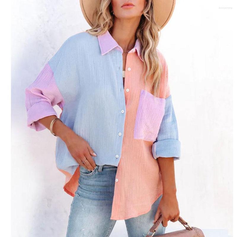 Women' Blouses Women' 2022 Fall Fashion Contrast Color Splicing Drop Shoulder Long Sleeve Single-breasted Shirts Women, Apricot dou sha
Women' Blouses Women' 2022 Fall Fashion Contrast Color Splicing Drop Shoulder Long Sleeve Single-breasted Shirts Women, Apricot dou sha