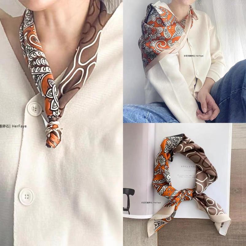 Scarves Designer Women Silk Scarf 70cm Square Hijab Shawls Wraps Design Print Paisley Foulard Banana Neckerchief Bufanda Head
Scarves Designer Women Silk Scarf 70cm Square Hijab Shawls Wraps Design Print Paisley Foulard Banana Neckerchief Bufanda Head