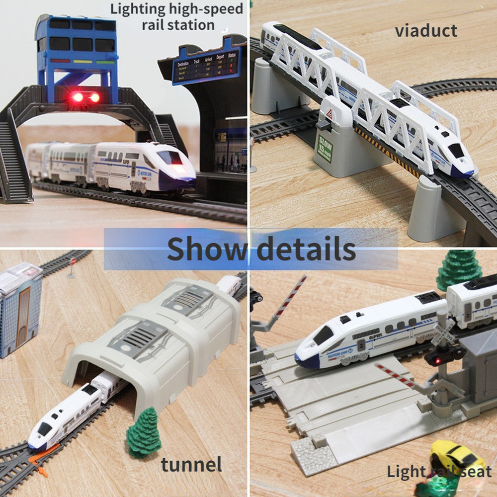 Electric/RC Track Electric Train High Speed Model Railway Harmony Rail Toy Car Assemble DIY Set Children Christmas Gift for Boy 221103