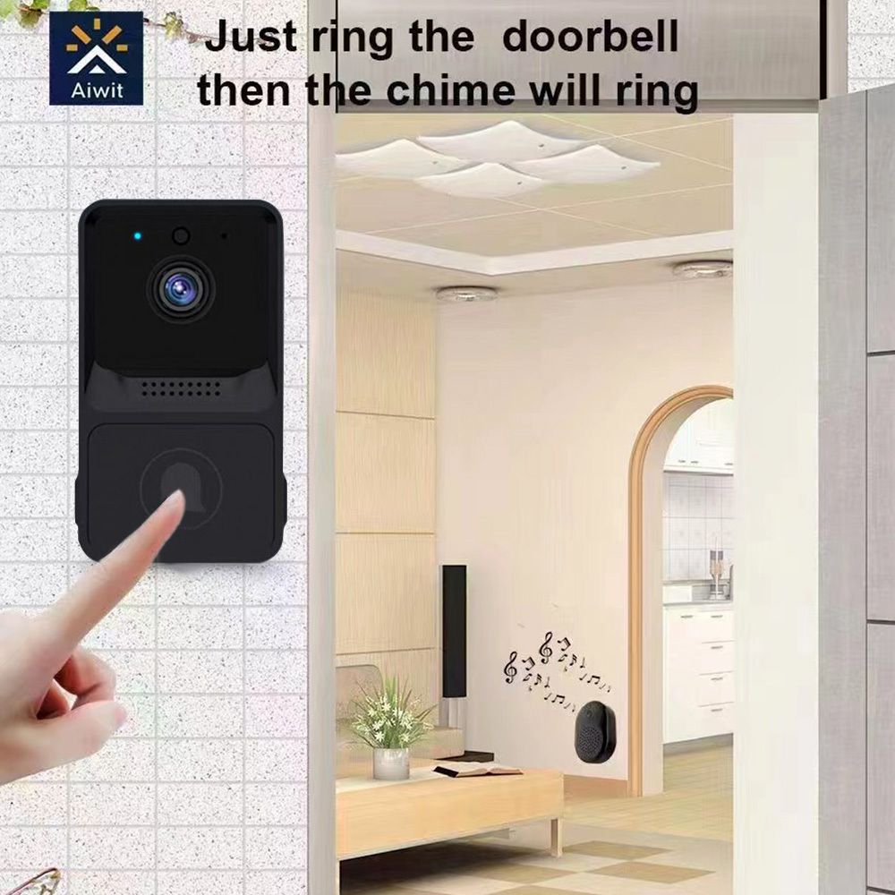 Wireless Video Doorbell Camera WiFi Security Doorbell Night Vision Intercom Outdoor Eye Peephole Smart Home Voice Phone Monitor Door Bell