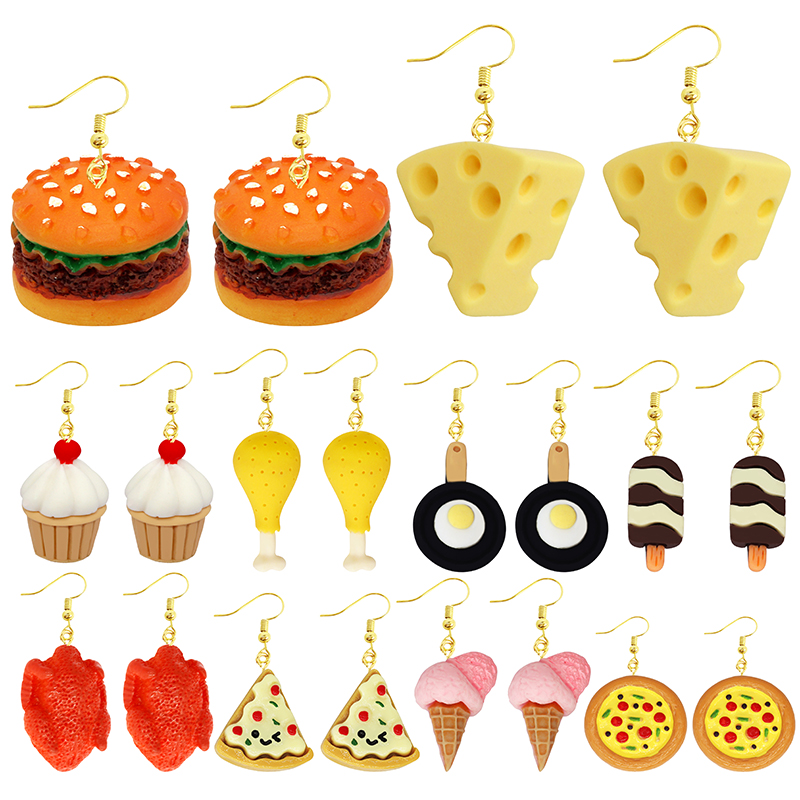 

Stud Earrings For Women Girls Cute Foods Hamburg Pizza Chicken Leg Candy Bottle Handmade Kids Funny Resin Dangle Drop Delivery 2022 Smtzt