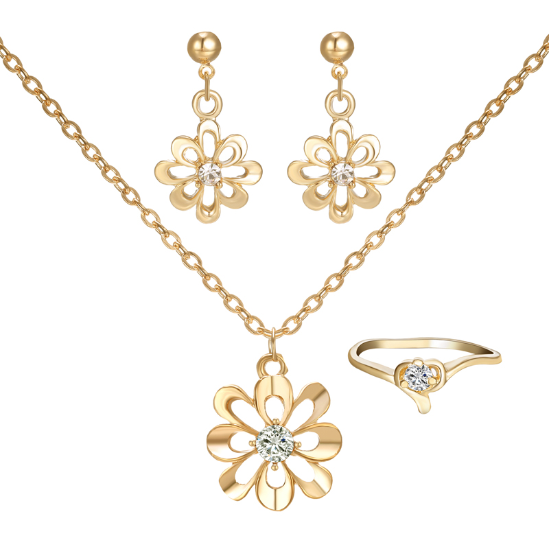 Bracelet Earrings Necklace Elegant Women Jewelry Set Gold Color Flower Pendant Necklaces Rings Fashion Bride Bridesmaid Wedding Acce Smthv, As details
Bracelet Earrings Necklace Elegant Women Jewelry Set Gold Color Flower Pendant Necklaces Rings Fashion Bride Bridesmaid Wedding Acce Smthv, As details