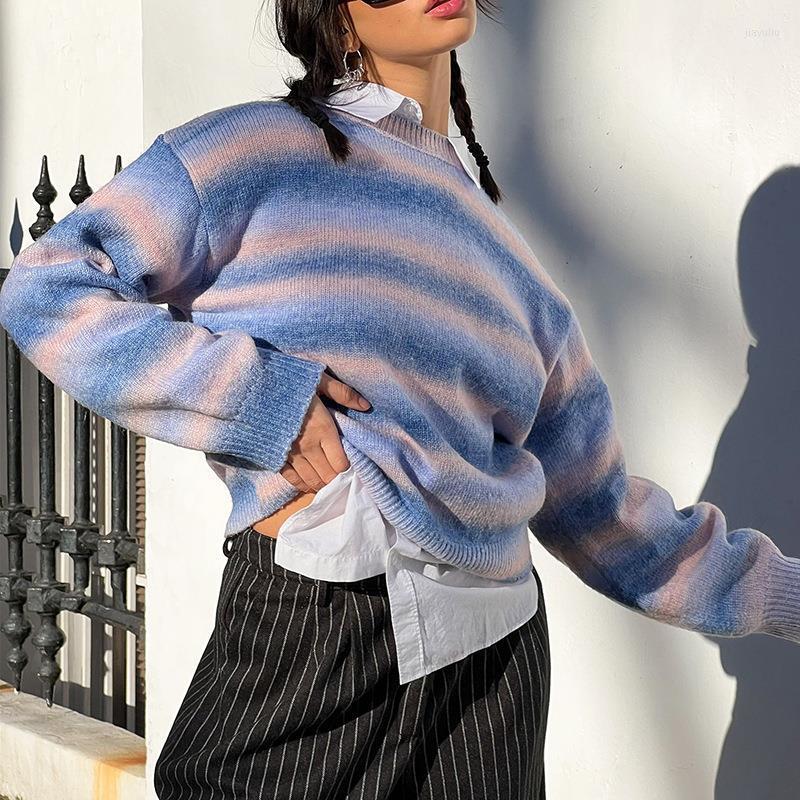 Women' Knits Rainbow Striped Sweater Women Korean Fashion Autumn Gradient Round Neck Pullover Ins Gentle Casual Loose Top, Black
Women' Knits Rainbow Striped Sweater Women Korean Fashion Autumn Gradient Round Neck Pullover Ins Gentle Casual Loose Top, Black