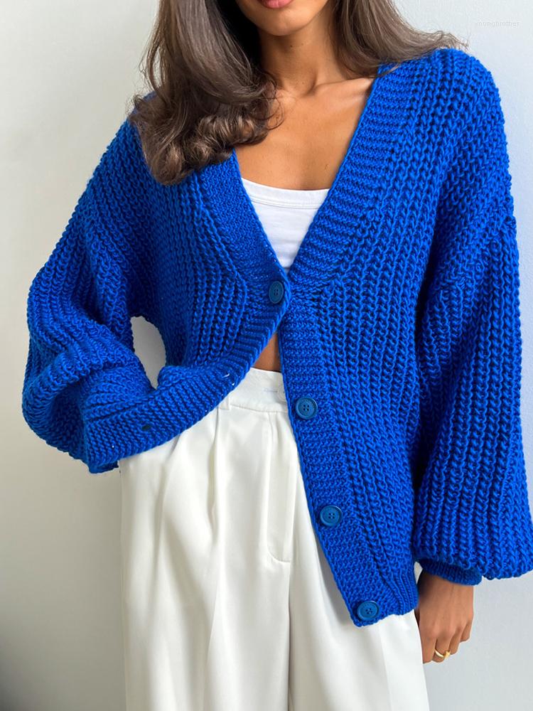 Women' Sweaters Women Knitted Cardigans Sweater Autumn Winter Lantern Sleeve Loose Knitwear 2022 Casual Button Thick Warm V Neck Lady, Blue
Women' Sweaters Women Knitted Cardigans Sweater Autumn Winter Lantern Sleeve Loose Knitwear 2022 Casual Button Thick Warm V Neck Lady, Blue