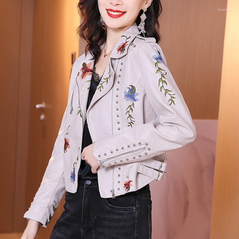Women' Leather Aoottii Women Embroidery Floral Print Pu Faux Jacket Streetwear Moto Biker Punk Short Coat Black Ladies Outwear, Beige
Women' Leather Aoottii Women Embroidery Floral Print Pu Faux Jacket Streetwear Moto Biker Punk Short Coat Black Ladies Outwear, Beige