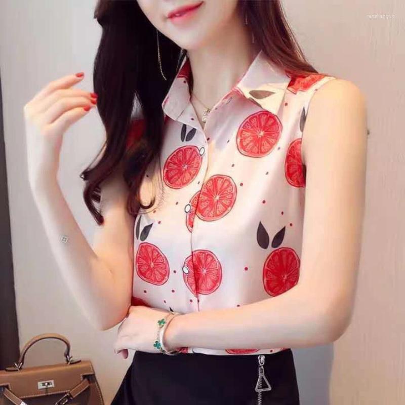 Women' Blouses Summer 2022 Woman Fashion Turn Down Collar Blouse Female Sleeveless Print Shirt Ladies Elegant Casual Tops T-shirt Clothing, Huase1
Women' Blouses Summer 2022 Woman Fashion Turn Down Collar Blouse Female Sleeveless Print Shirt Ladies Elegant Casual Tops T-shirt Clothing, Huase1