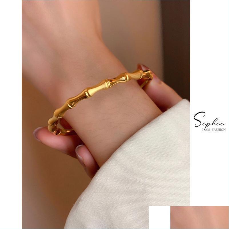 Bangle Bangle Bamboo Bracelets Plant Bangles With Charms Gold For Women Fashion Stainless Steel 18K Luxury Jewlerybangle Drop Delive Dhbl0
Bangle Bangle Bamboo Bracelets Plant Bangles With Charms Gold For Women Fashion Stainless Steel 18K Luxury Jewlerybangle Drop Delive Dhbl0