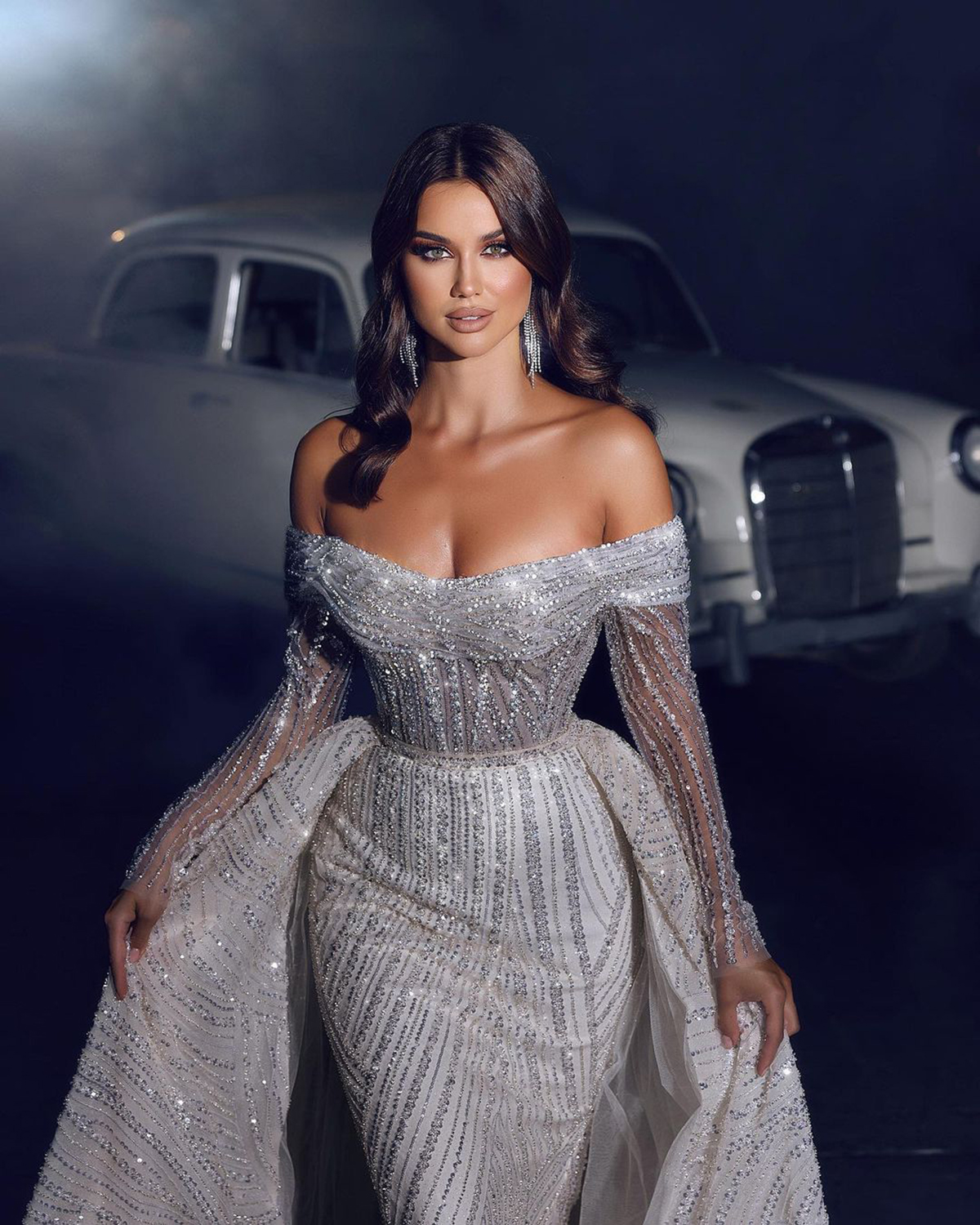 Sexy Mermaid Dress Beads Lace Appliqued Wedding Gowns Off The Shoulder Full Sleeve Vintage Vestido De Noiva