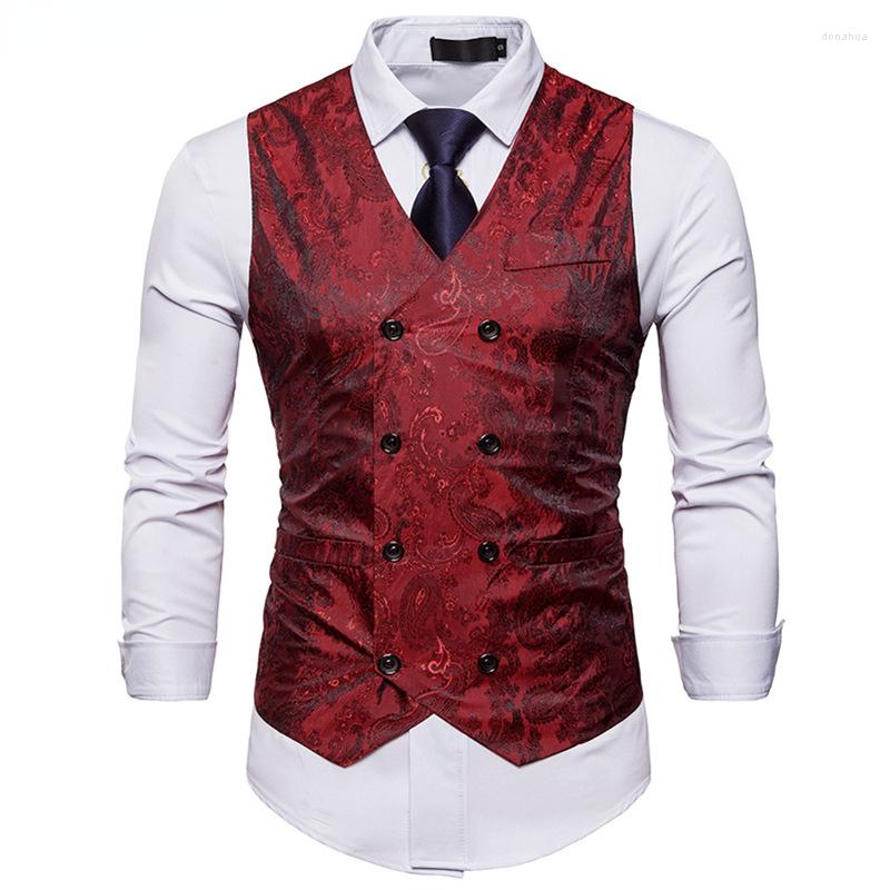 Men' Vests Men' Red Paisley Double Breasted Vest Slim Fit Formal Business Sleeveless Waistcoat Men, Black
Men' Vests Men' Red Paisley Double Breasted Vest Slim Fit Formal Business Sleeveless Waistcoat Men, Black
