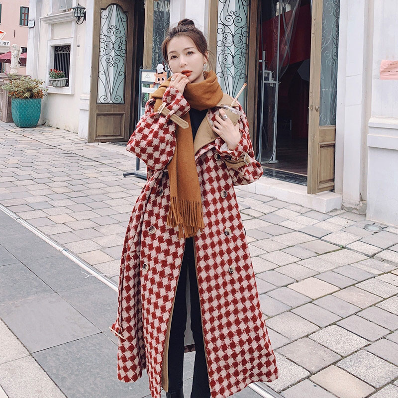 Women's wool temperament British windbreaker winter warm medium long Plover plaid lapel design lace size S M L, Picture color
Women's wool temperament British windbreaker winter warm medium long Plover plaid lapel design lace size S M L, Picture color