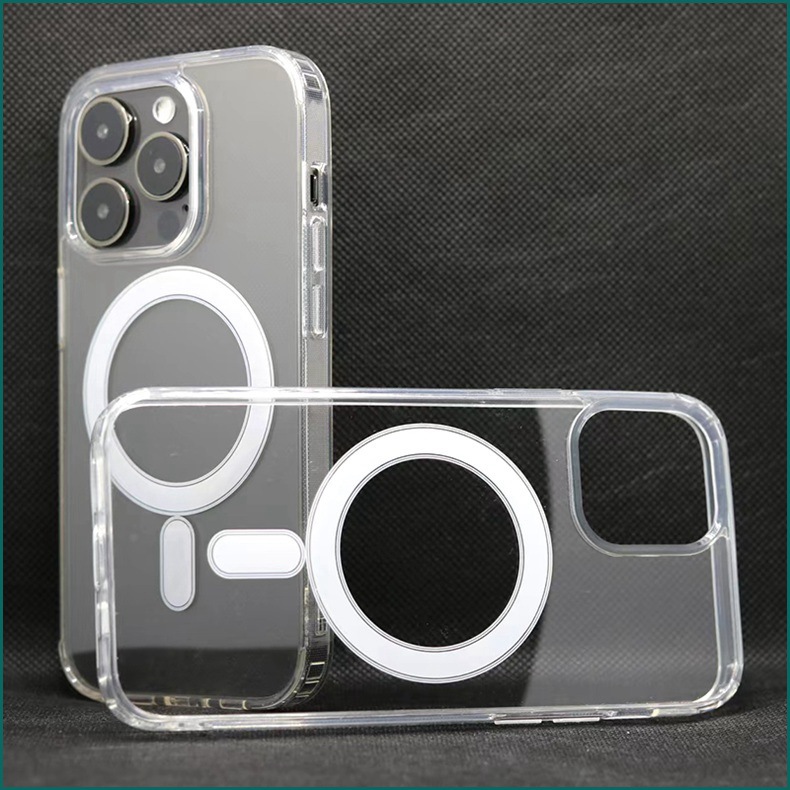 Magsofe Transparent Clear Acrylic Magnetic Shockproof Phone Cases for iPhone 16 16E 15 14 13 12 11 Pro Max XR XS X 8 7 Plus Samsung S25 S24 S23 S22 Ul