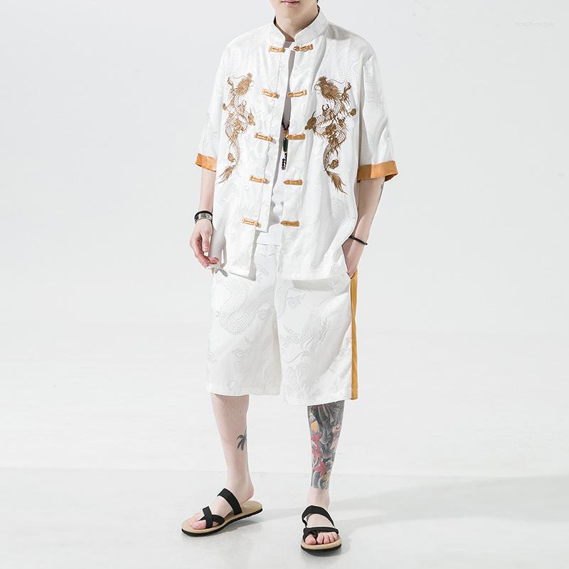 Ethnic Clothing 2022 Dragon Embroidered Flax Leisure Suit Men's Half Sleeve Cotton And Linen Tang Short T-shirt Two Sets G100
Ethnic Clothing 2022 Dragon Embroidered Flax Leisure Suit Men's Half Sleeve Cotton And Linen Tang Short T-shirt Two Sets G100