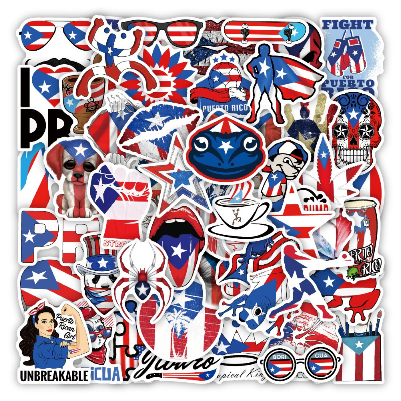 50Pcs Cartoon Puerto Rico National Flag Stickers Graffiti Kids Toy Skateboard car Motorcycle Bicycle Sticker Decals Wholesale, Multi colors
50Pcs Cartoon Puerto Rico National Flag Stickers Graffiti Kids Toy Skateboard car Motorcycle Bicycle Sticker Decals Wholesale, Multi colors