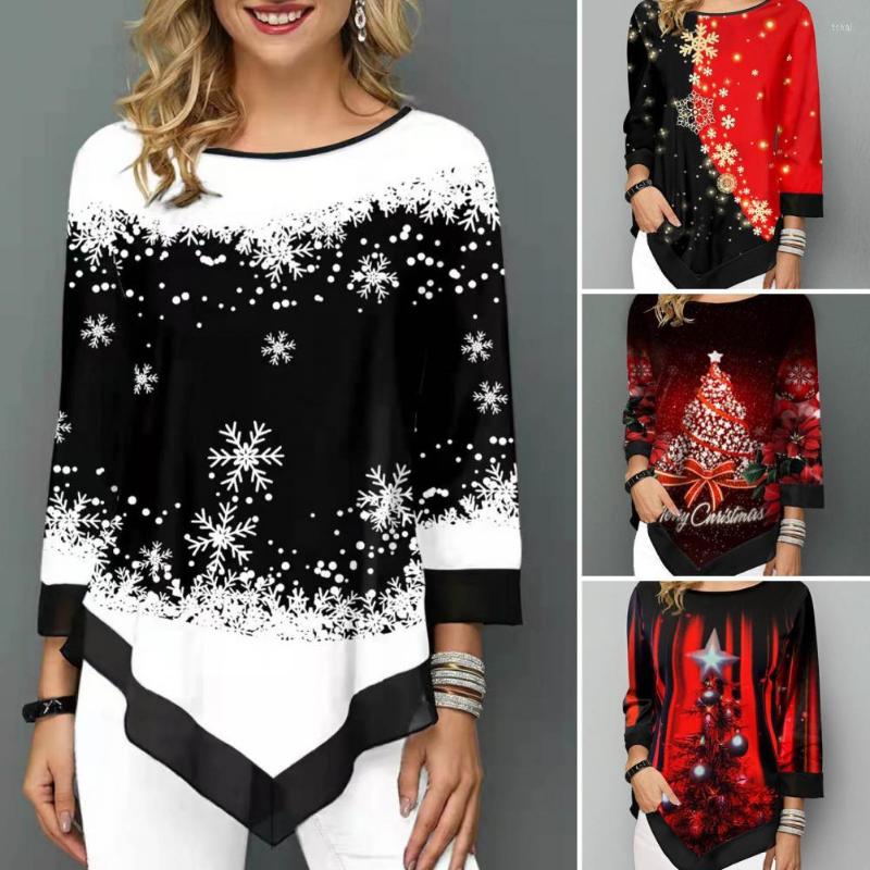 Women's Blouses Autumn Blouse Skin-Touch O-Neck Elastic Christmas Snowflake Patchwork Color T-shirt Top 3D Cutting, Red black
Women's Blouses Autumn Blouse Skin-Touch O-Neck Elastic Christmas Snowflake Patchwork Color T-shirt Top 3D Cutting, Red black