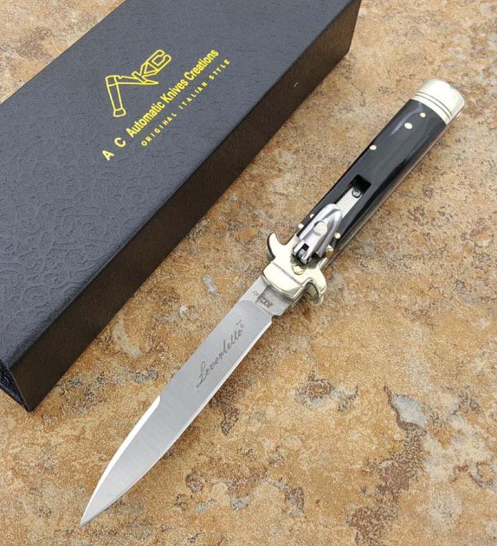 The ACK Bill DeShivs Leverletto Horizontal Folding Knives Single Action D2 Blade OX horn Handle Tactical Survival Knife EDC Tools 1197120
The ACK Bill DeShivs Leverletto Horizontal Folding Knives Single Action D2 Blade OX horn Handle Tactical Survival Knife EDC Tools 1197120