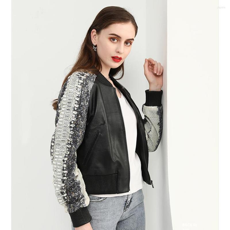 Women' Leather LUHAYESA Unique Design Sequins Baseball Collar Women Black Short Genuine Clothes Autumn Jackets
Women' Leather LUHAYESA Unique Design Sequins Baseball Collar Women Black Short Genuine Clothes Autumn Jackets