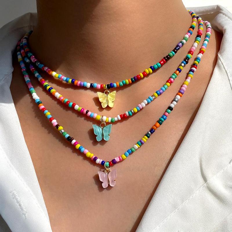 Choker Boho Colorful Acrylic Butterfly Pendant Beaded Necklace Candy Glass Seed Bead Collar Women Fashion Jewelry Gift Wholesale
Choker Boho Colorful Acrylic Butterfly Pendant Beaded Necklace Candy Glass Seed Bead Collar Women Fashion Jewelry Gift Wholesale
