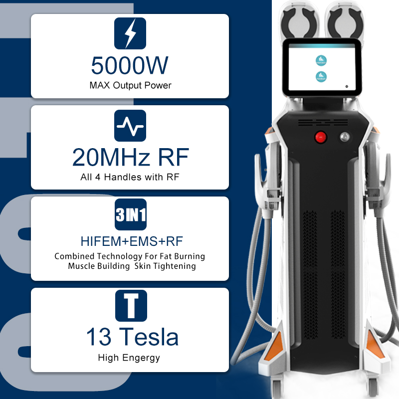 5 Handles EMslim RF Slimming EMS Cellulite Reduction Electromagnetic HIEMT Muscle Stimulator Beauty Machine Salon Use