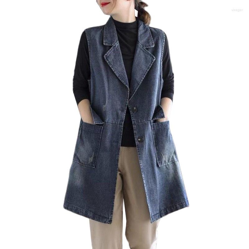 Women' Vests Women Denim Jacket Vest 2022 Spring Autumn Retro Mid-length Loose Sleeveless Jeans Waistcoats Ladies Casual Tops, Blue
Women' Vests Women Denim Jacket Vest 2022 Spring Autumn Retro Mid-length Loose Sleeveless Jeans Waistcoats Ladies Casual Tops, Blue